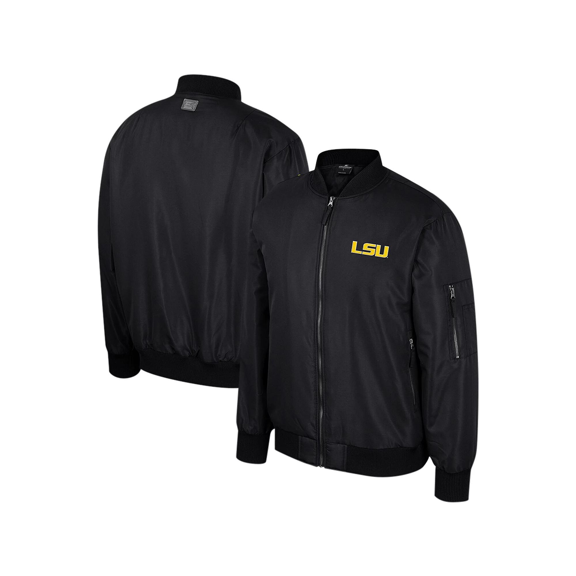 Men's Colosseum  Black Ole Miss Rebels Full-Zip Bomber Jacket, Size: XL Product Image