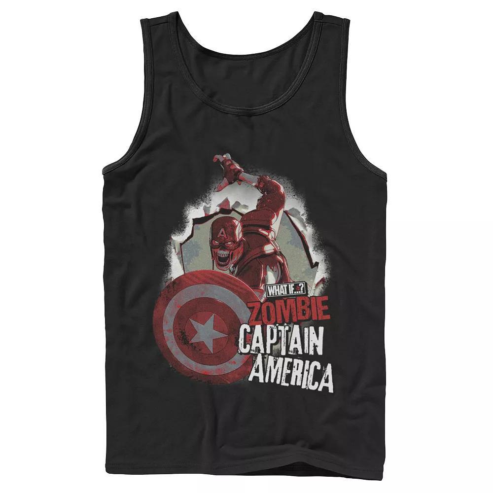 Men's Marvel What If Captain America Zombie Burst Poster Tee, Boy's, Size: XL, Black Product Image