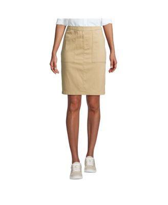 Petite Lands End Pull On Chino Skort, Womens Deep Blue Product Image