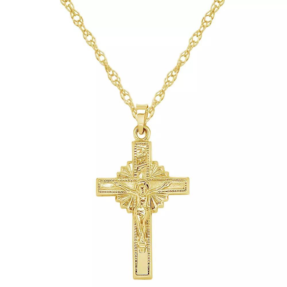 14k Gold Crucifix Pendant, Women's, Size: 18" Product Image