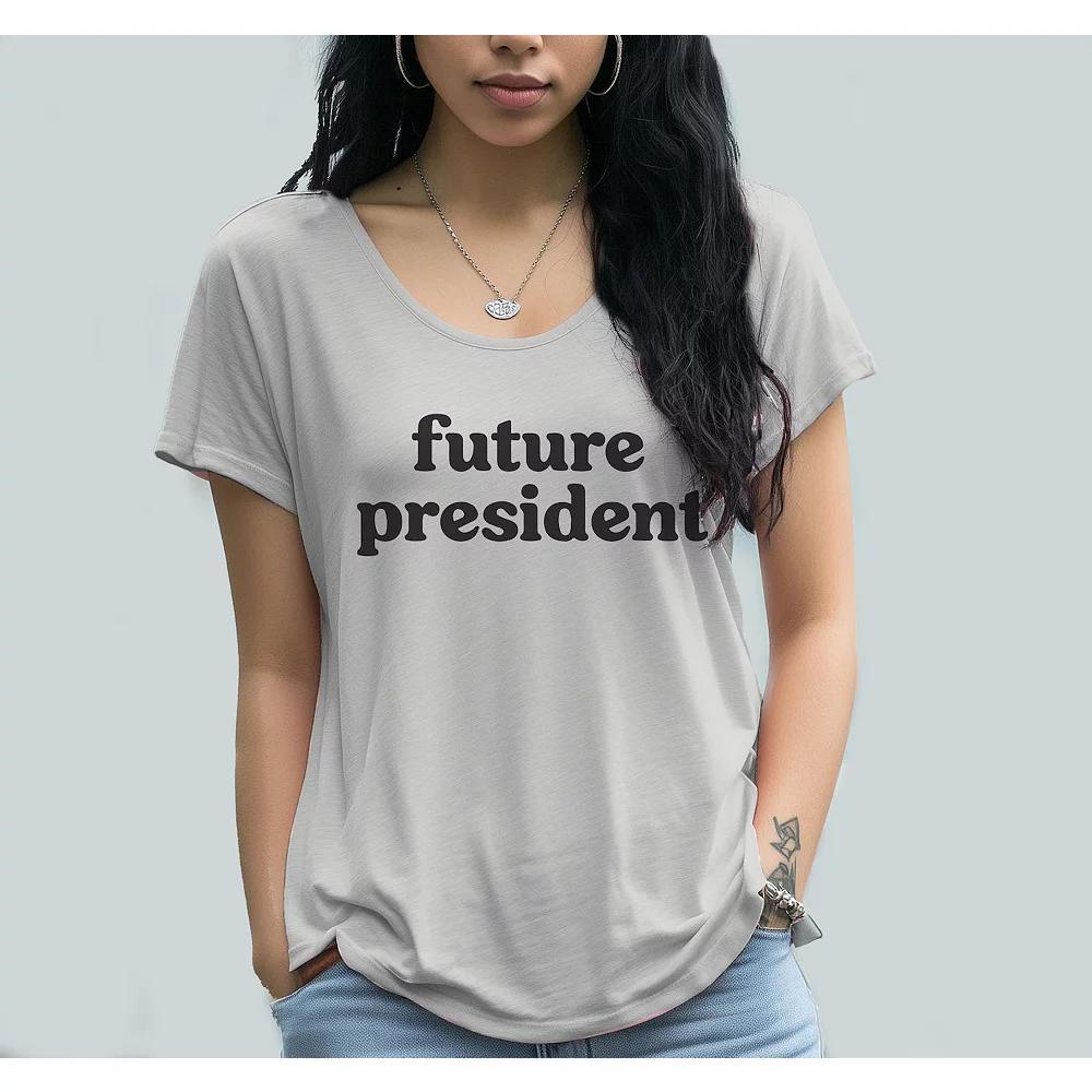 Junior's Grayson Threads Future President Graphic Tee, Women's, Size: Small, Grey White Product Image