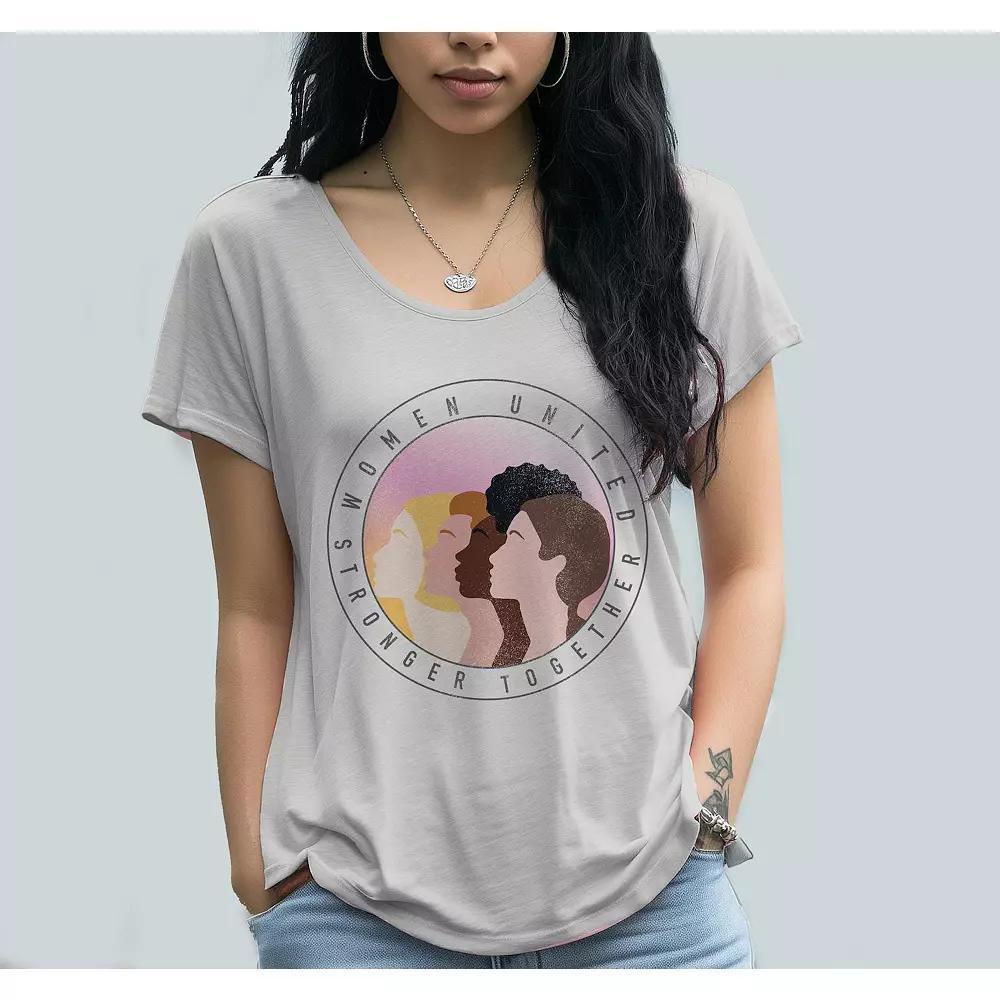 Junior's Grayson Threads Women United Graphic Tee, Women's, Size: Medium, Grey White Product Image