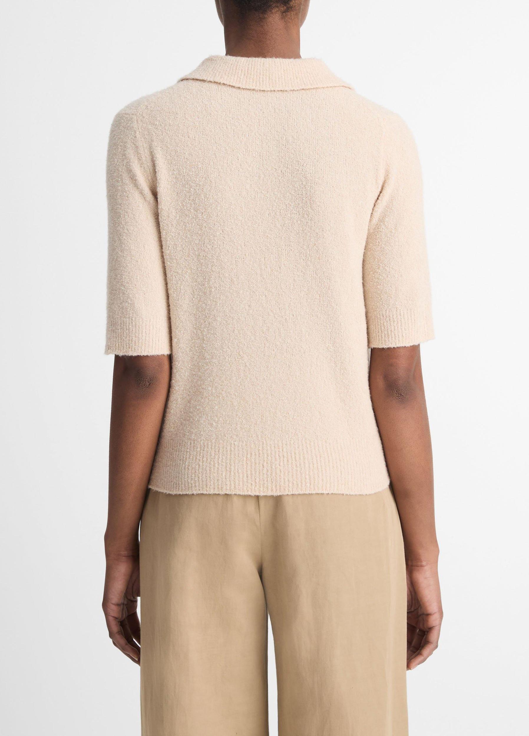 Womens Soft Boucl Silk-Blend Polo Sweater, Beach, Size XS Vince Product Image