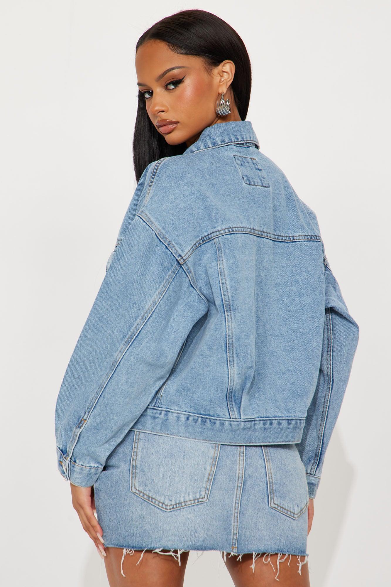 Best Boyfriend Denim Jacket - Medium Wash Product Image