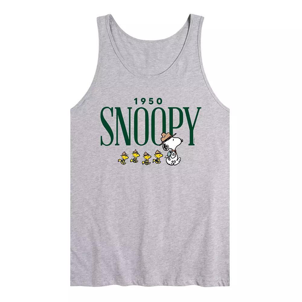 Mens Peanuts Snoopy 1950 Camping Tank Top Top Product Image