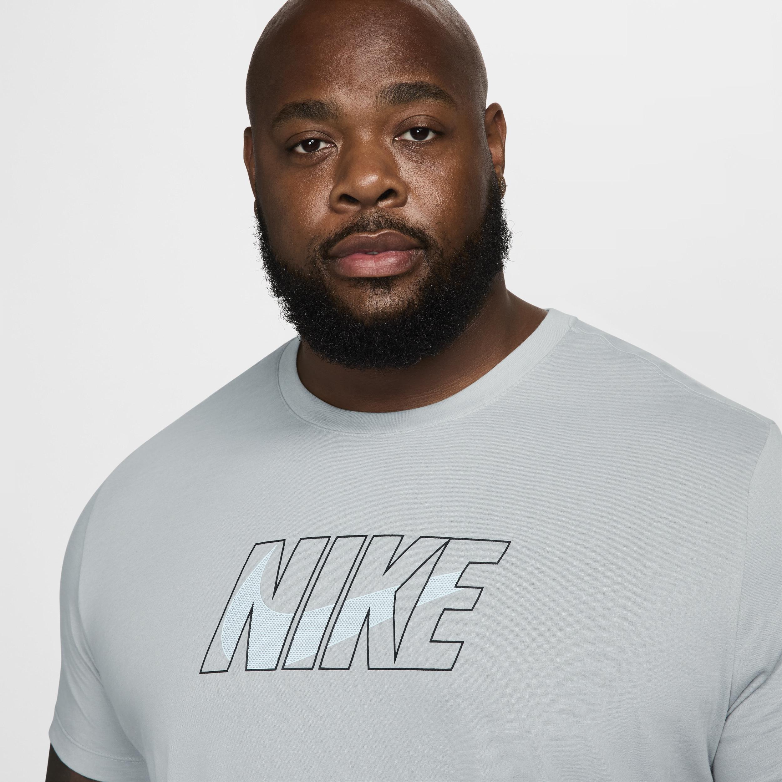 Men's Nike Dri-FIT Fitness Logo T-Shirt, Size: Large, Dark Gray Grey Product Image