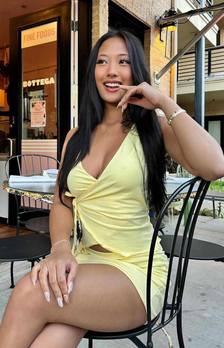 Day Dreams Yellow Tie Top Girls Product Image