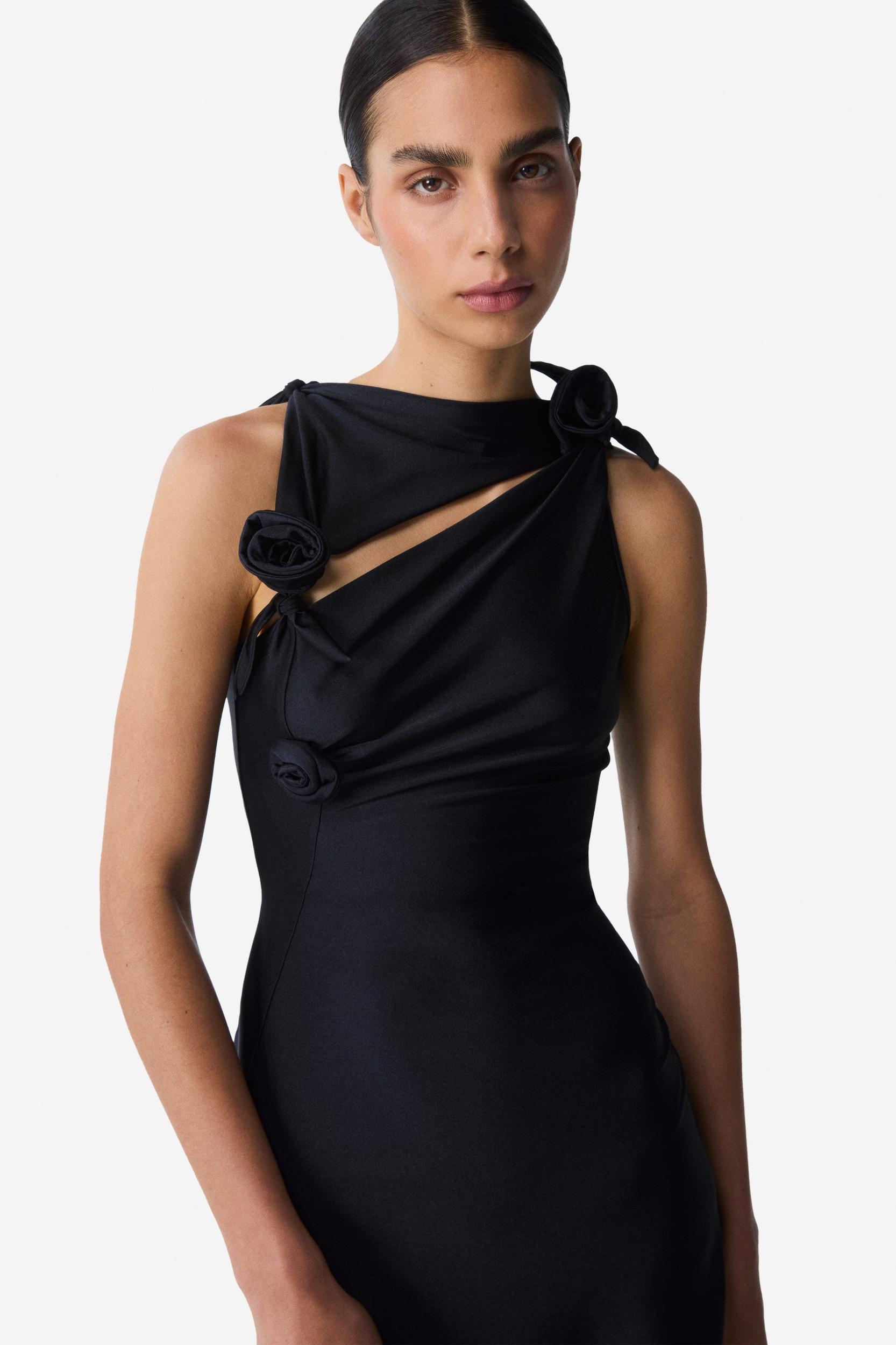 Asymmetric Flower Mini Dress Product Image