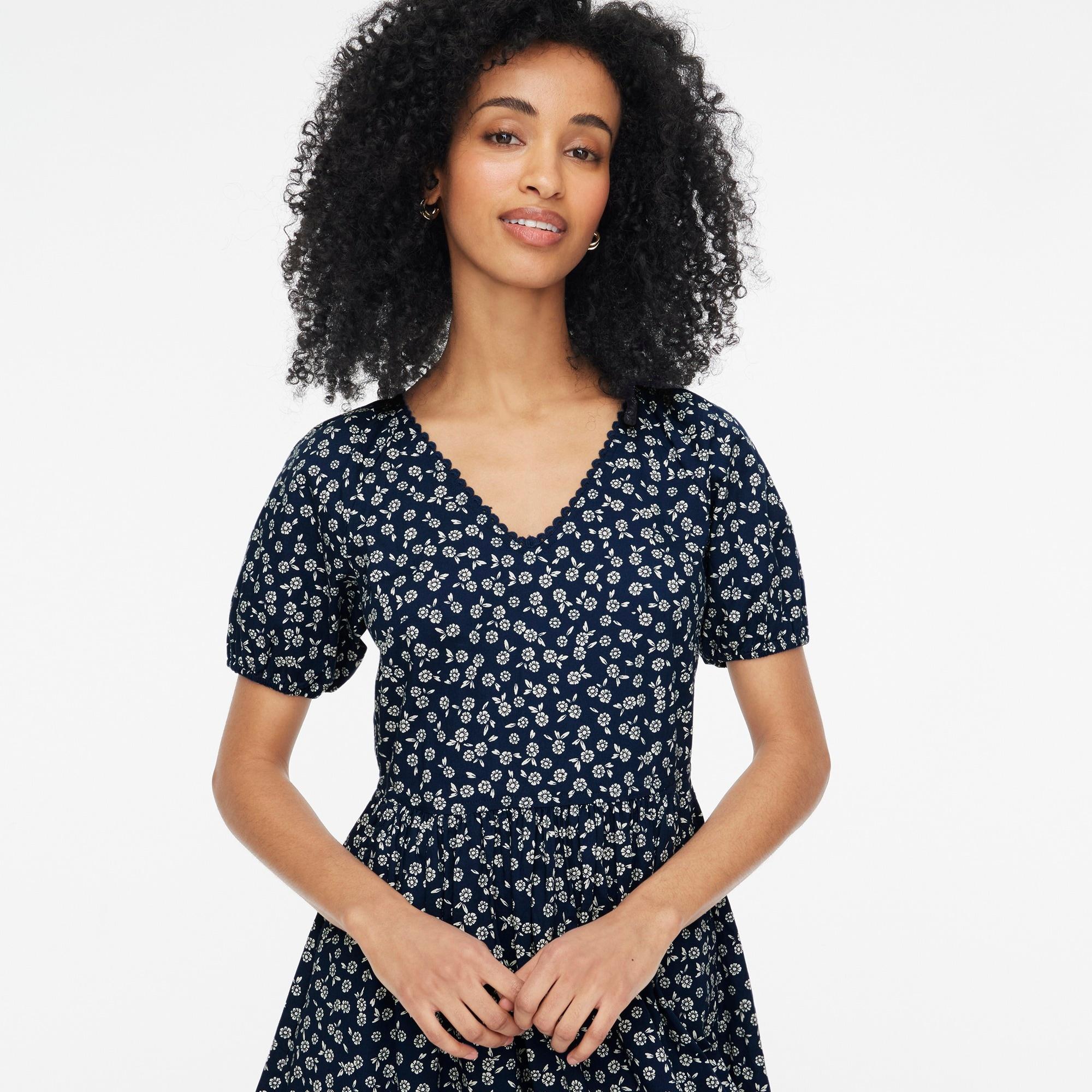 Printed lace-trim midi dress Product Image