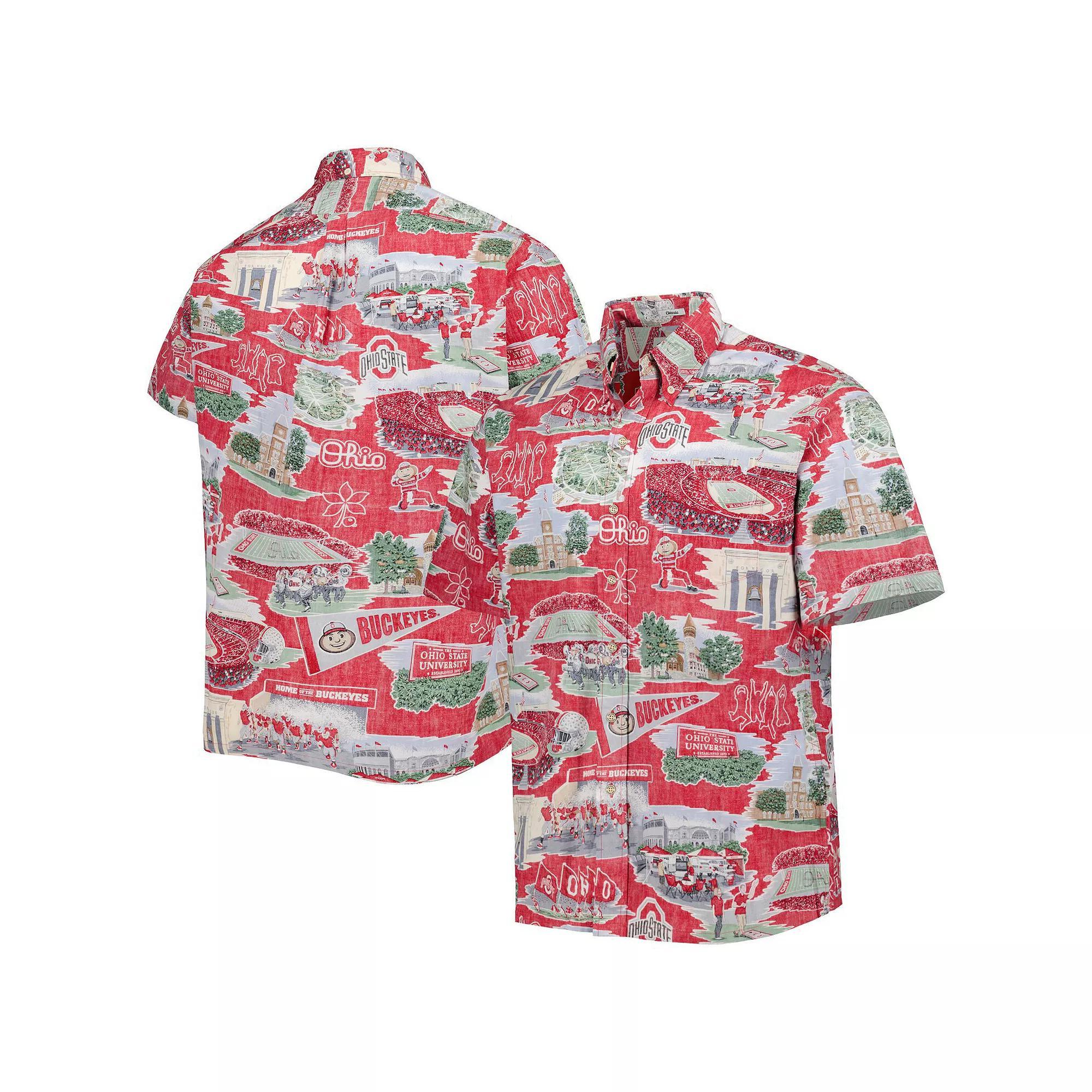 Men's Reyn Spooner Scarlet Ohio State Buckeyes Scenic Button-Down Shirt, Size: XL, Red Product Image
