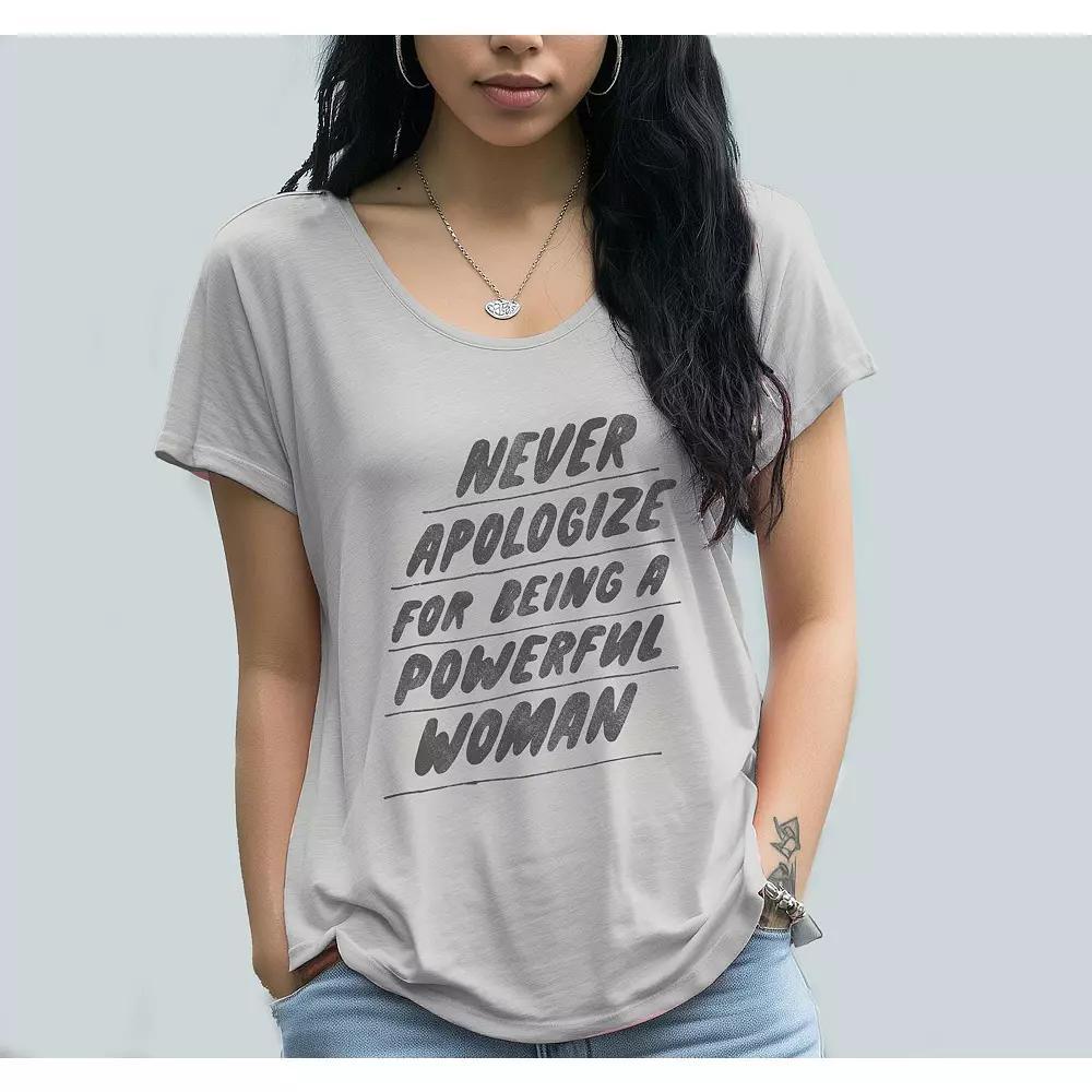 Junior's Grayson Threads Never Apologize Graphic Tee, Women's, Size: Medium, Grey White Product Image