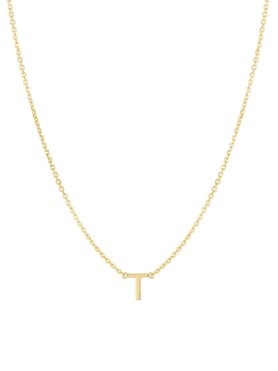 Womens 14K Yellow Gold Initial Pendant Necklace Product Image
