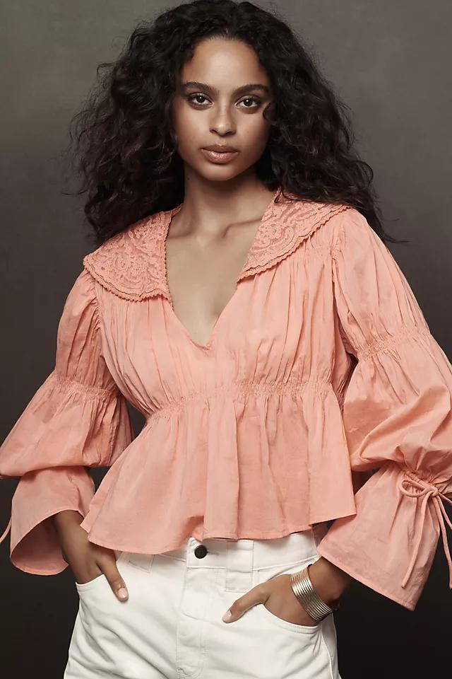 By Anthropologie Collared Babydoll Blouse Product Image