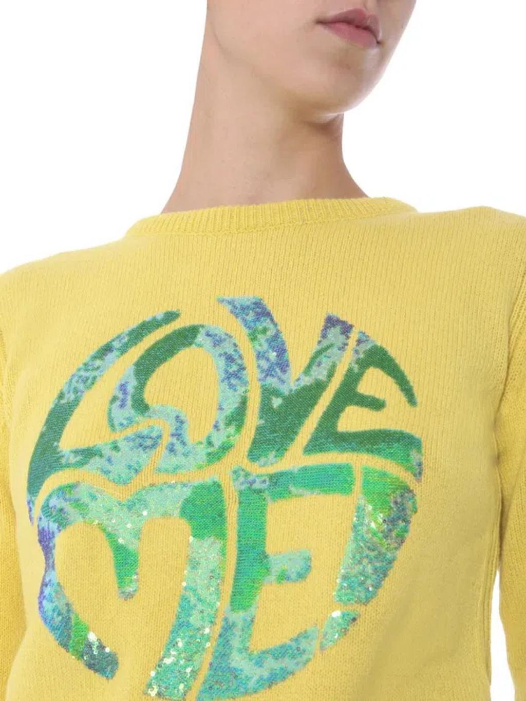 ALBERTA FERRETTI Recycled Cashmere Sweater In Yellow Product Image