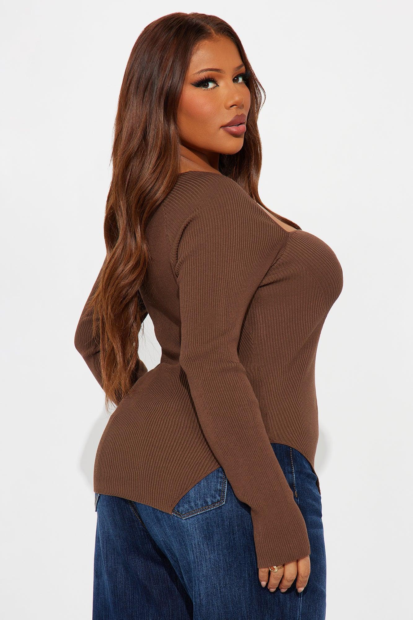 Eyes Around Sweater - Brown Product Image