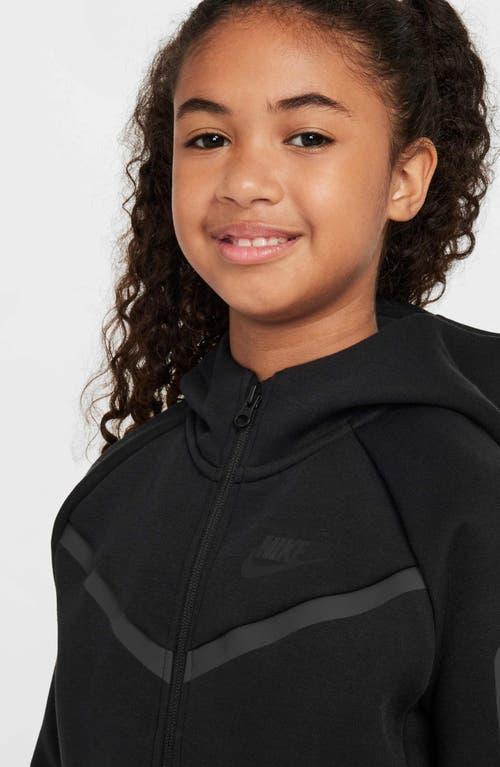 Nike Kids' Tech Fleece Full Zip Hoodie in Black/Black/Black/Black at Nordstrom, Size Xs Product Image