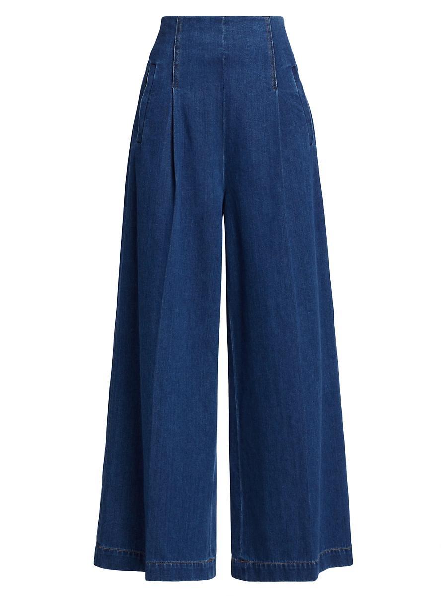 Womens High-Rise Wide Leg Pants Product Image