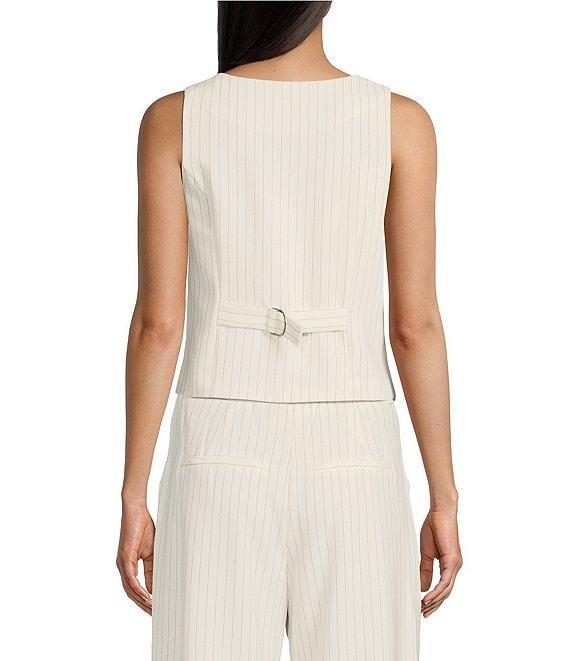 I.N. San Francisco Pinstripe Square Neck Button-Front Coordinating Vest Product Image
