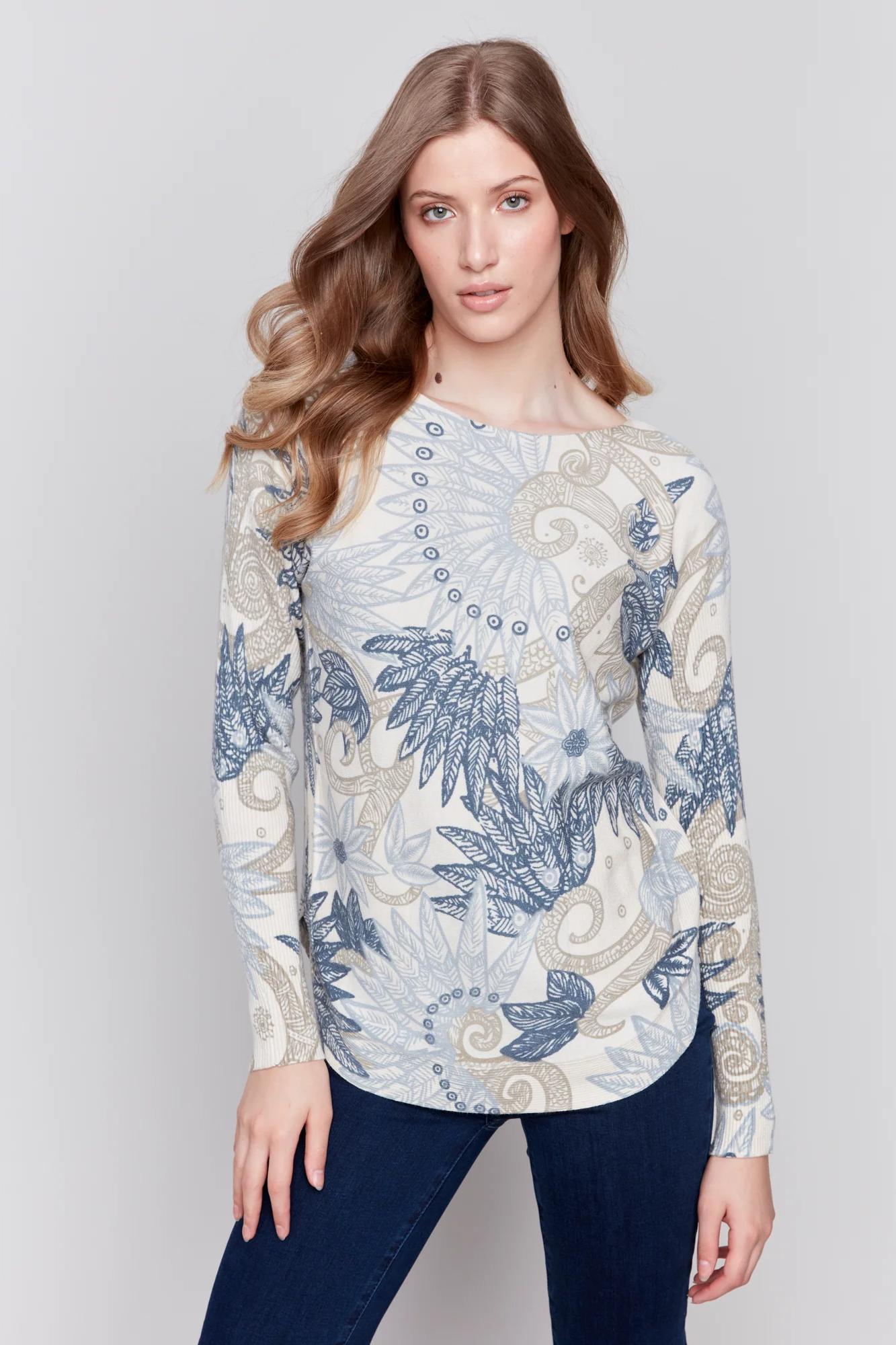 Knit Crew Neck Sweater- Product Image