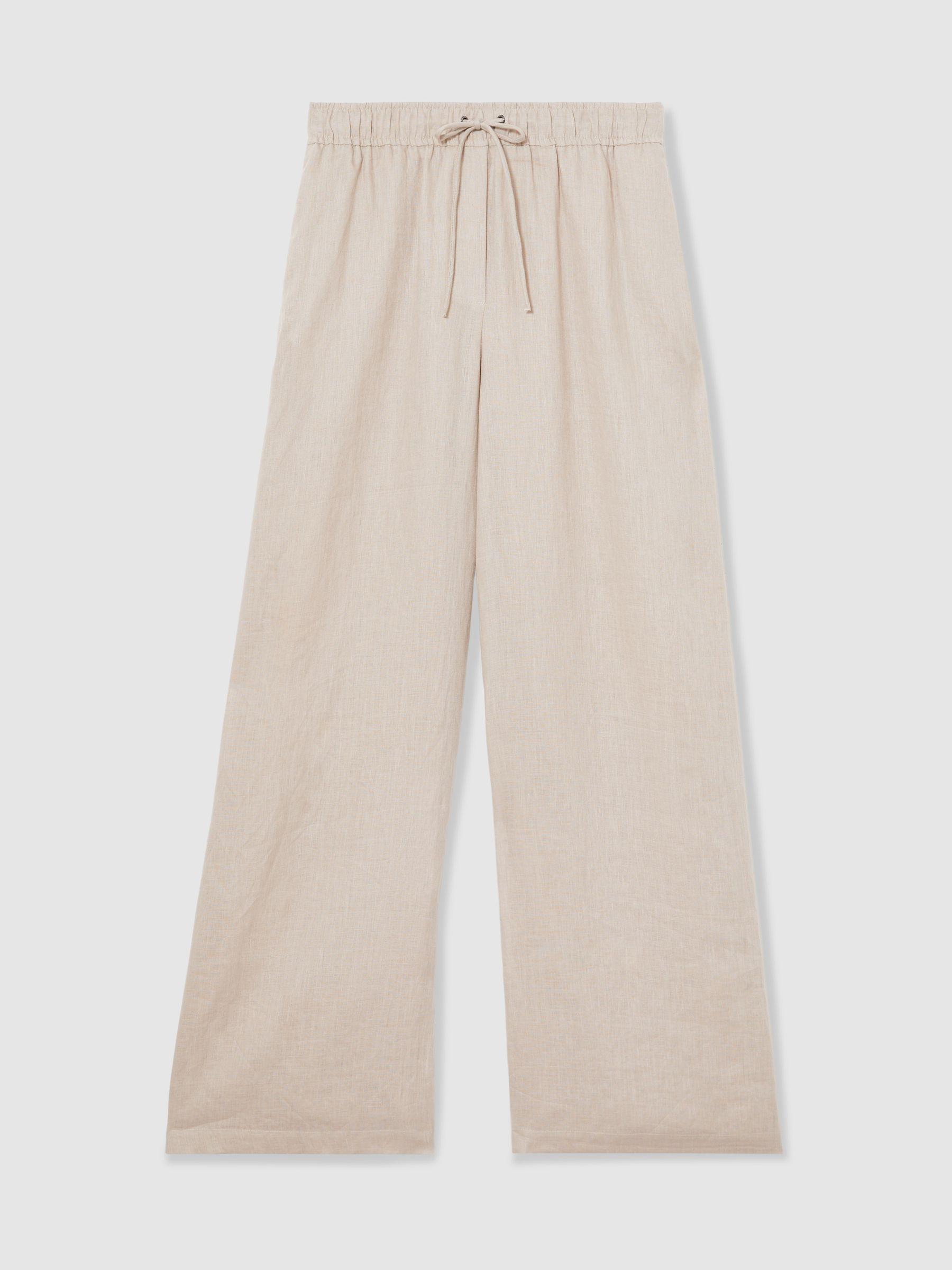 Petite Side Button Wide Leg Jeans in Cream Product Image