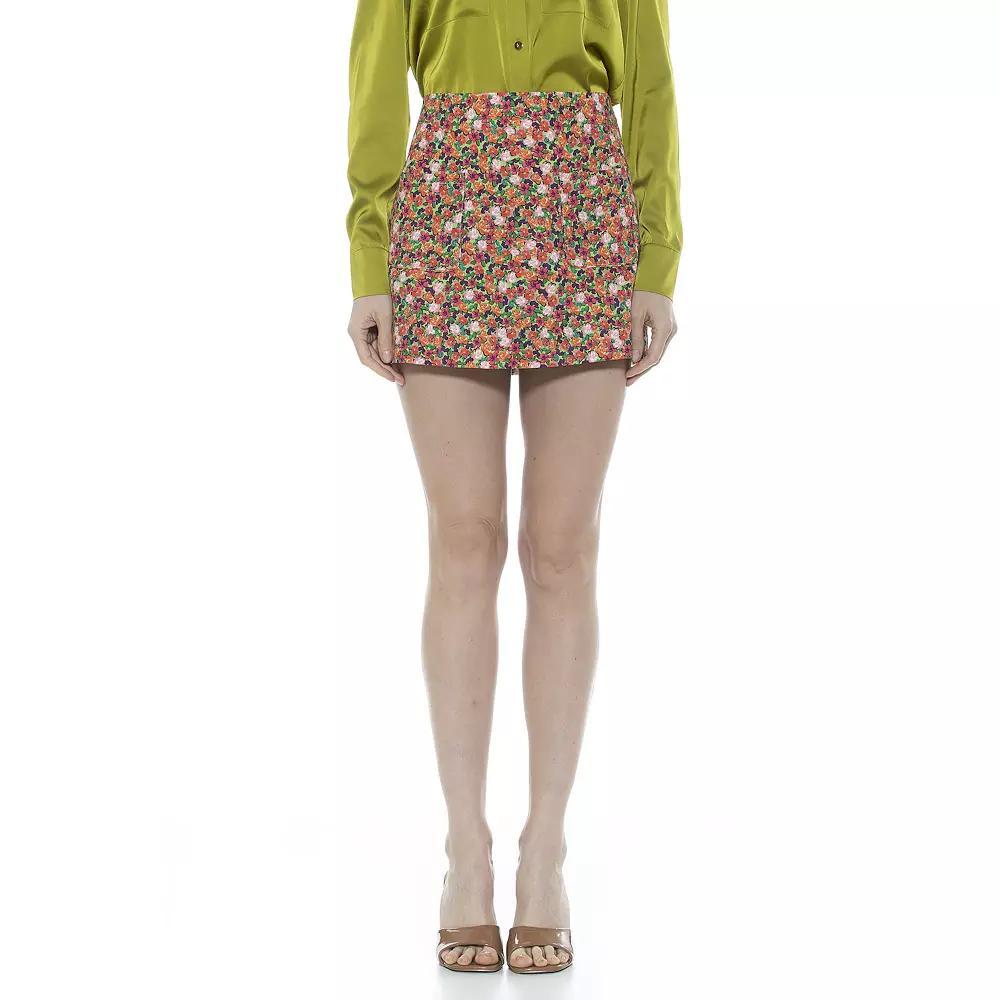 Women's ALEXIA ADMOR Harmonie Mini Skirt, Size: 10, Green Garden Product Image