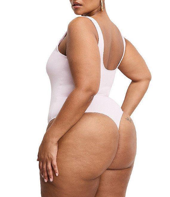 Good American Plus Size Scuba Knit Modern Square Neck Sleeveless Wide Strap Tank Bodysuit Product Image