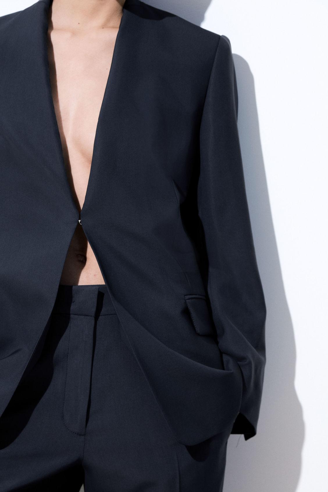 Womens Wool-Cashmere Open-Front Blazer Product Image