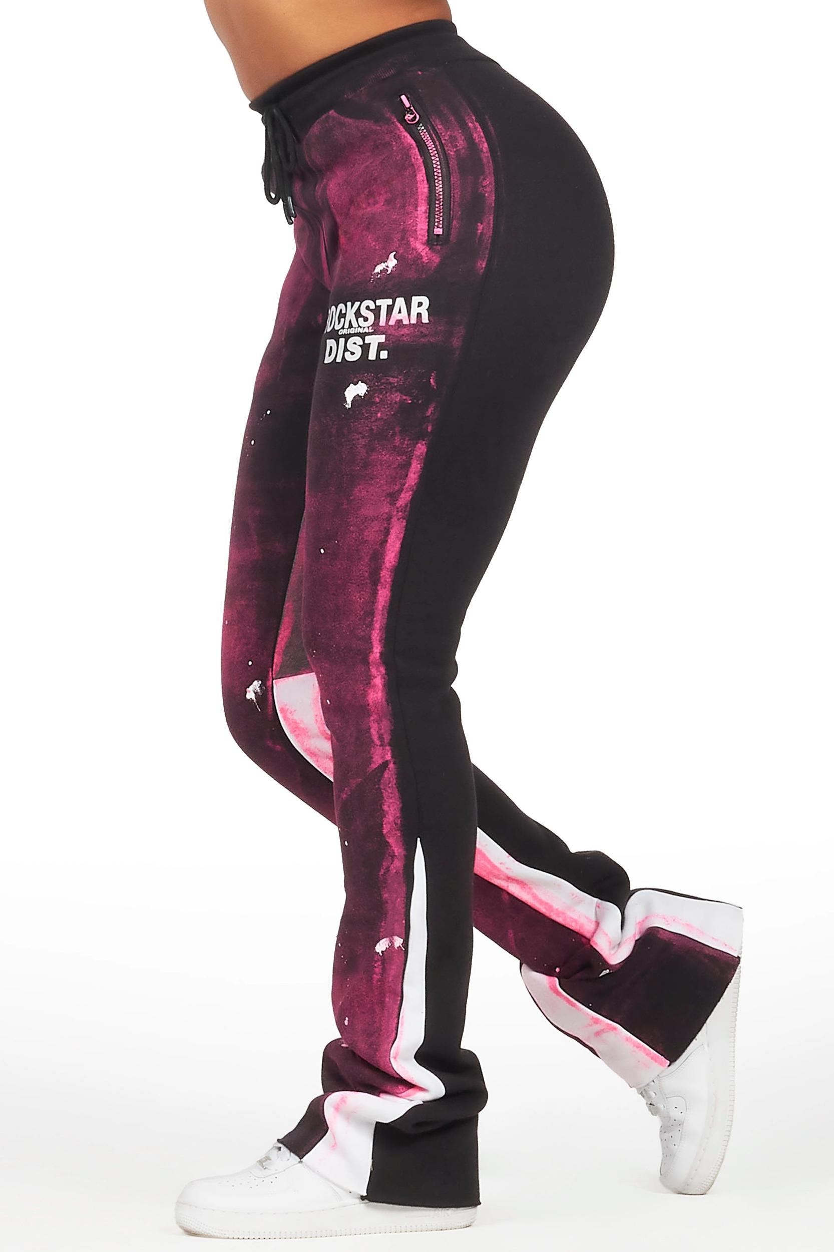 Tanisha Black Stacked Flare Pant Female Product Image