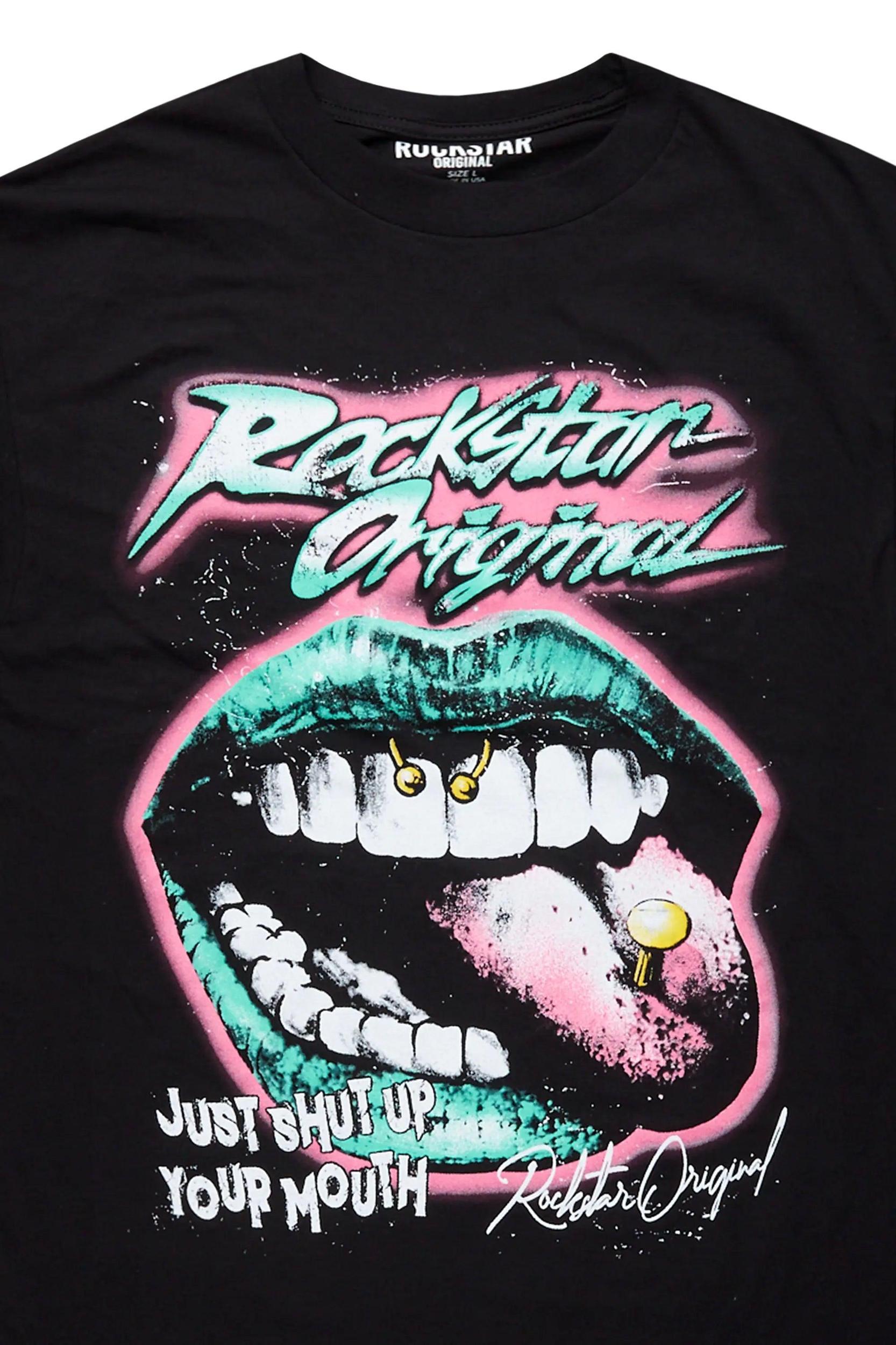 Psycho Black Graphic T-Shirt Male Product Image