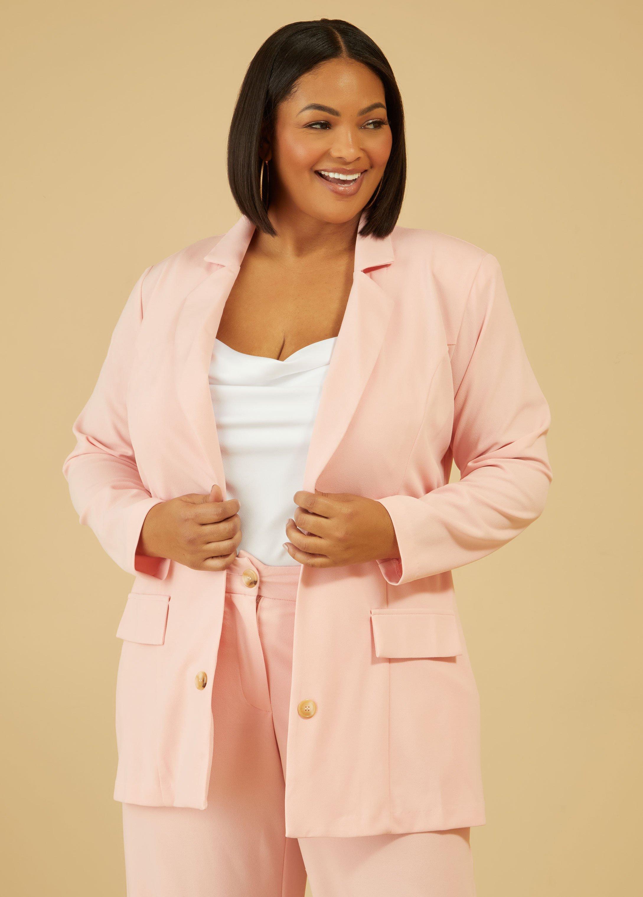 Plus Size Oversized Crepe Blazer, - Ashley Stewart Product Image