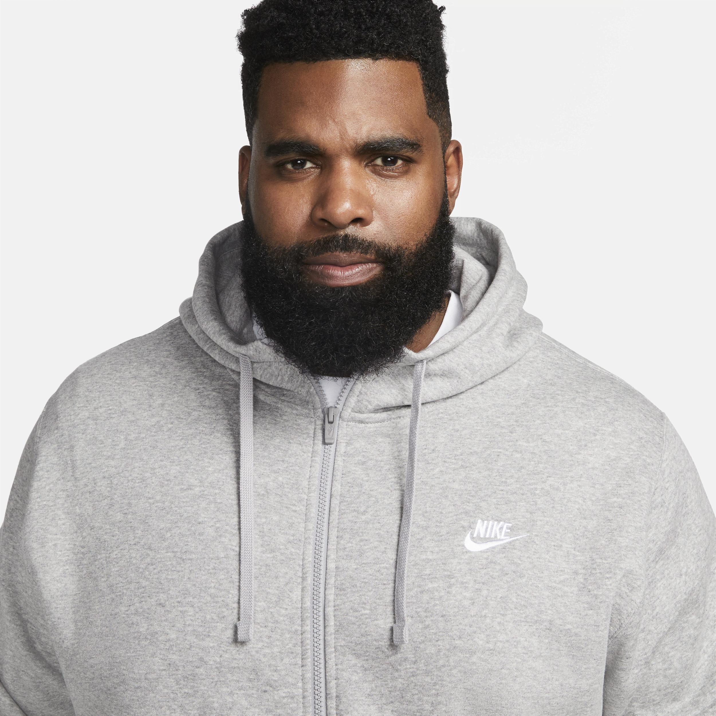 Mens Nike Sportswear Club Fleece Full-Zip Hoodie Grey Heather Product Image