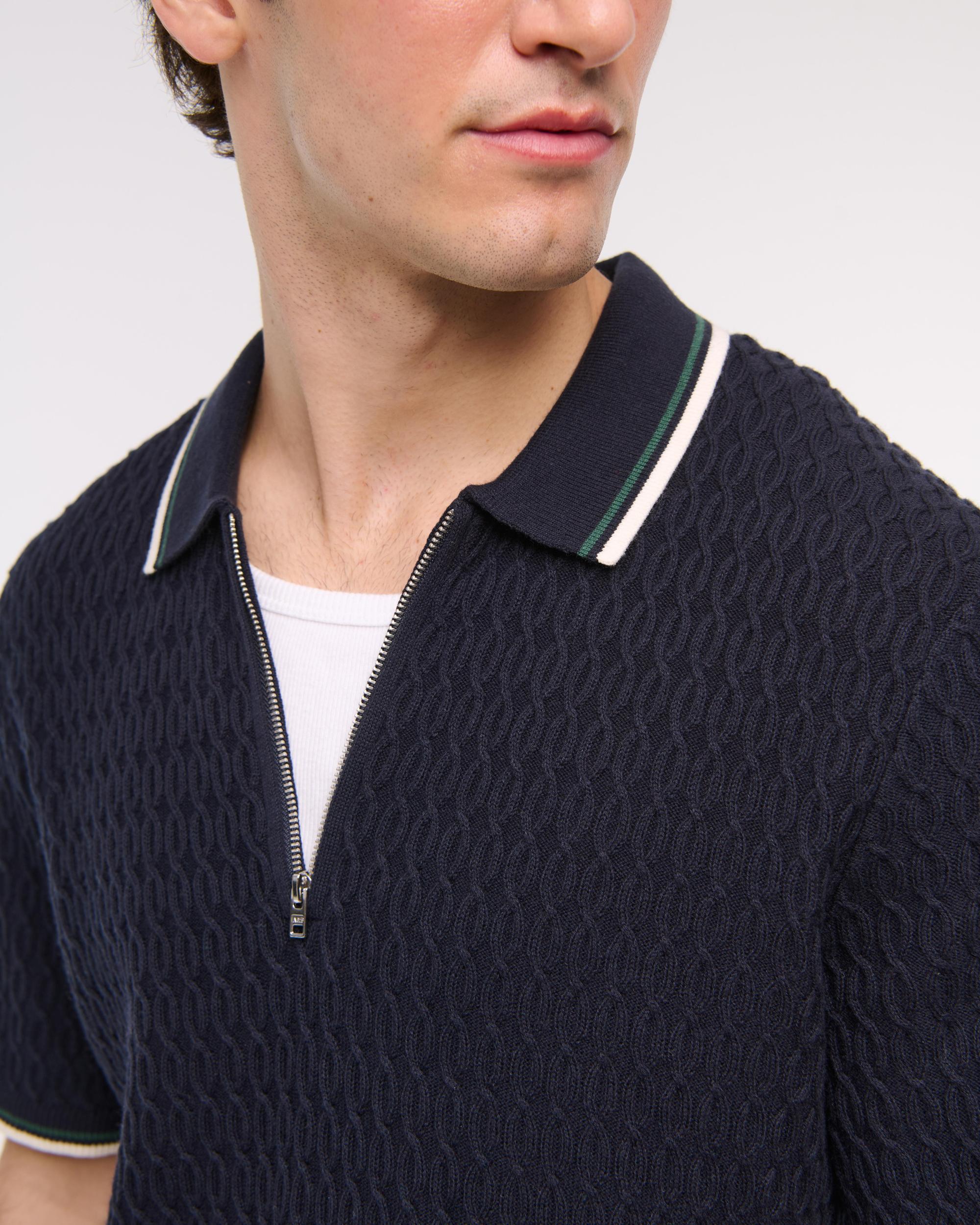 Tipped Zip Sweater Polo Product Image