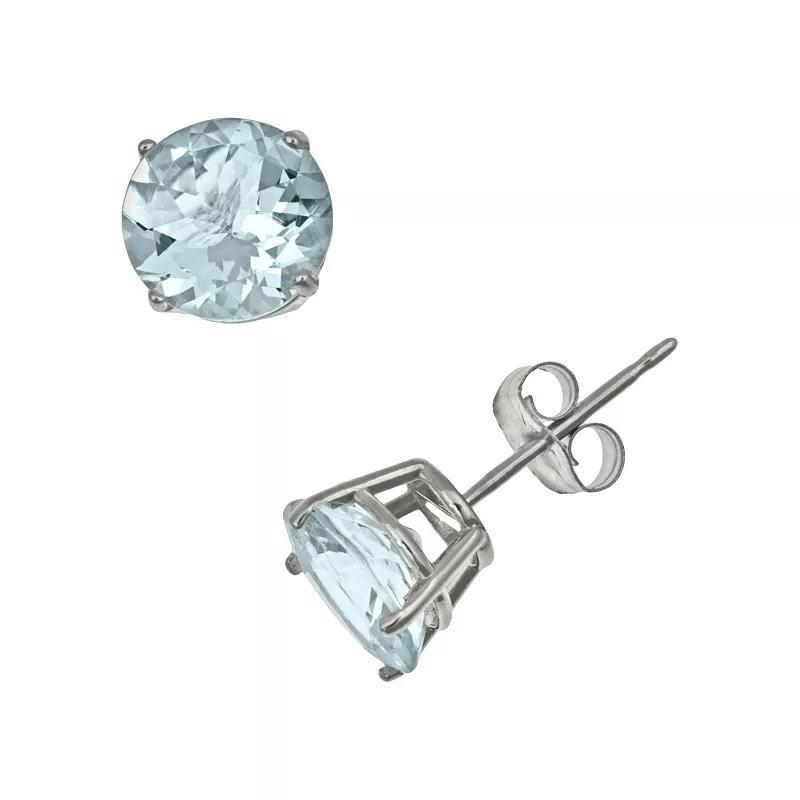 Celebration Gems Sterling Silver Aquamarine Stud Earrings, Women's, Blue Product Image