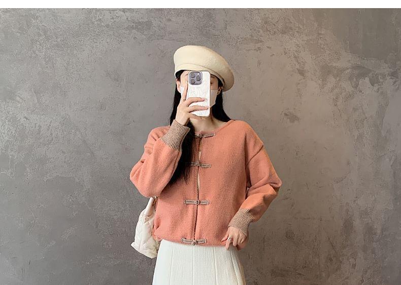 High Rise Plain Midi Pleated A-Line Knitted Skirt Product Image