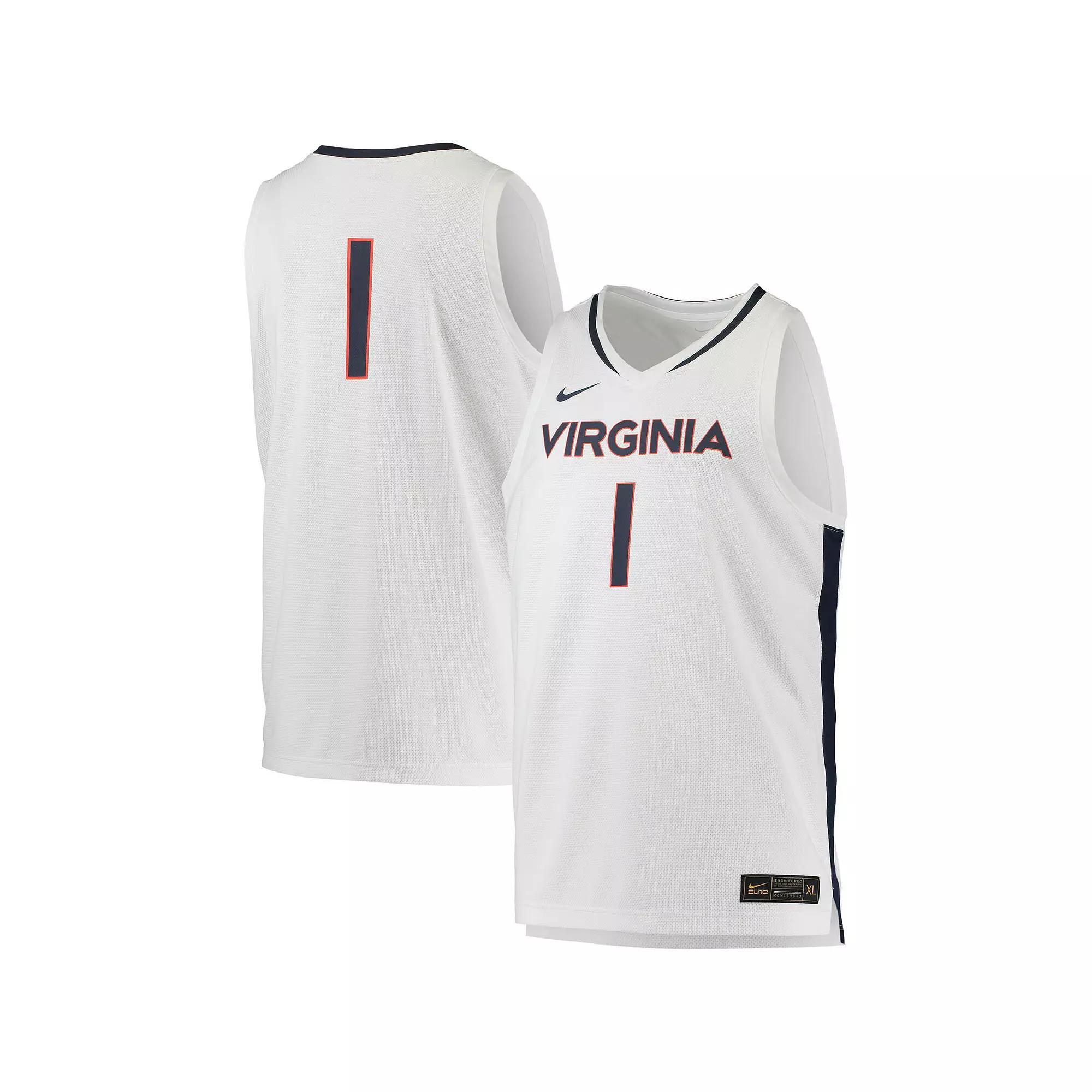 Men's Nike #1 White Virginia Cavaliers Replica Basketball Jersey, Size: 2XL Product Image