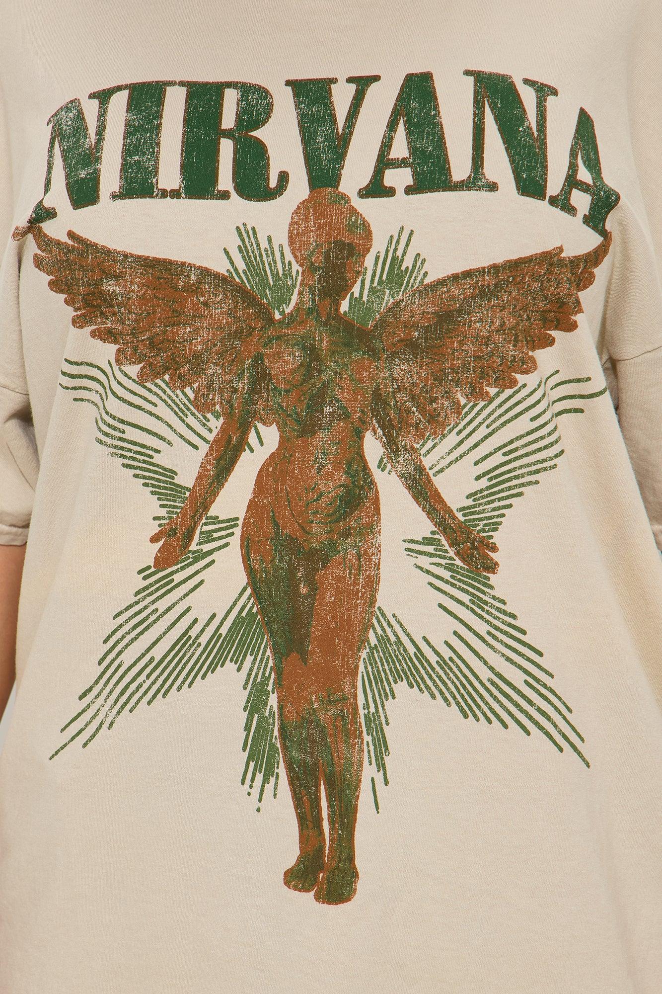 Nirvana Utero Star Washed Oversized Tee - Sand Female Product Image
