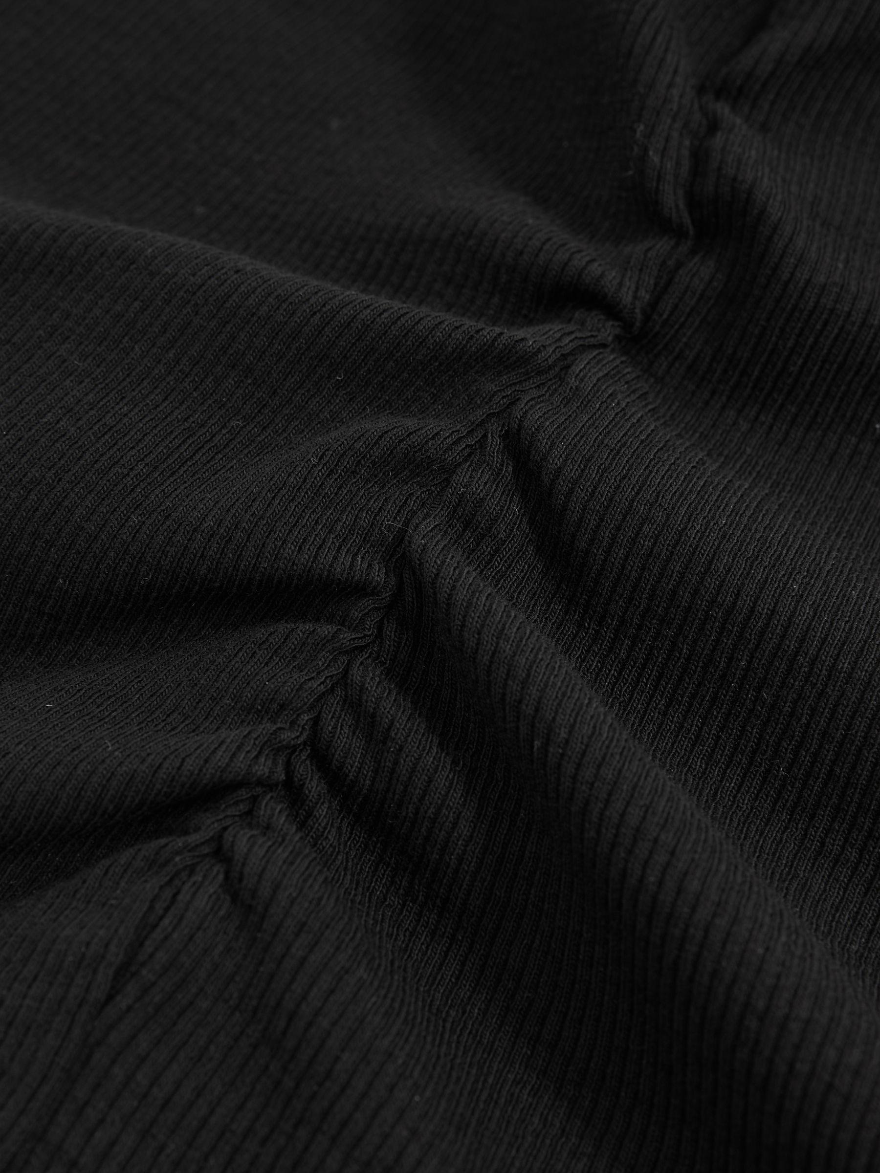Ribbed Ruched Waist Vest in Black Product Image