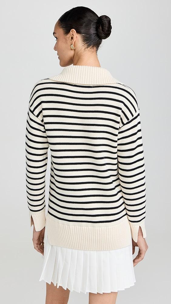 English Factory Striped Mixed Media Pleated Dress | Shopbop Product Image
