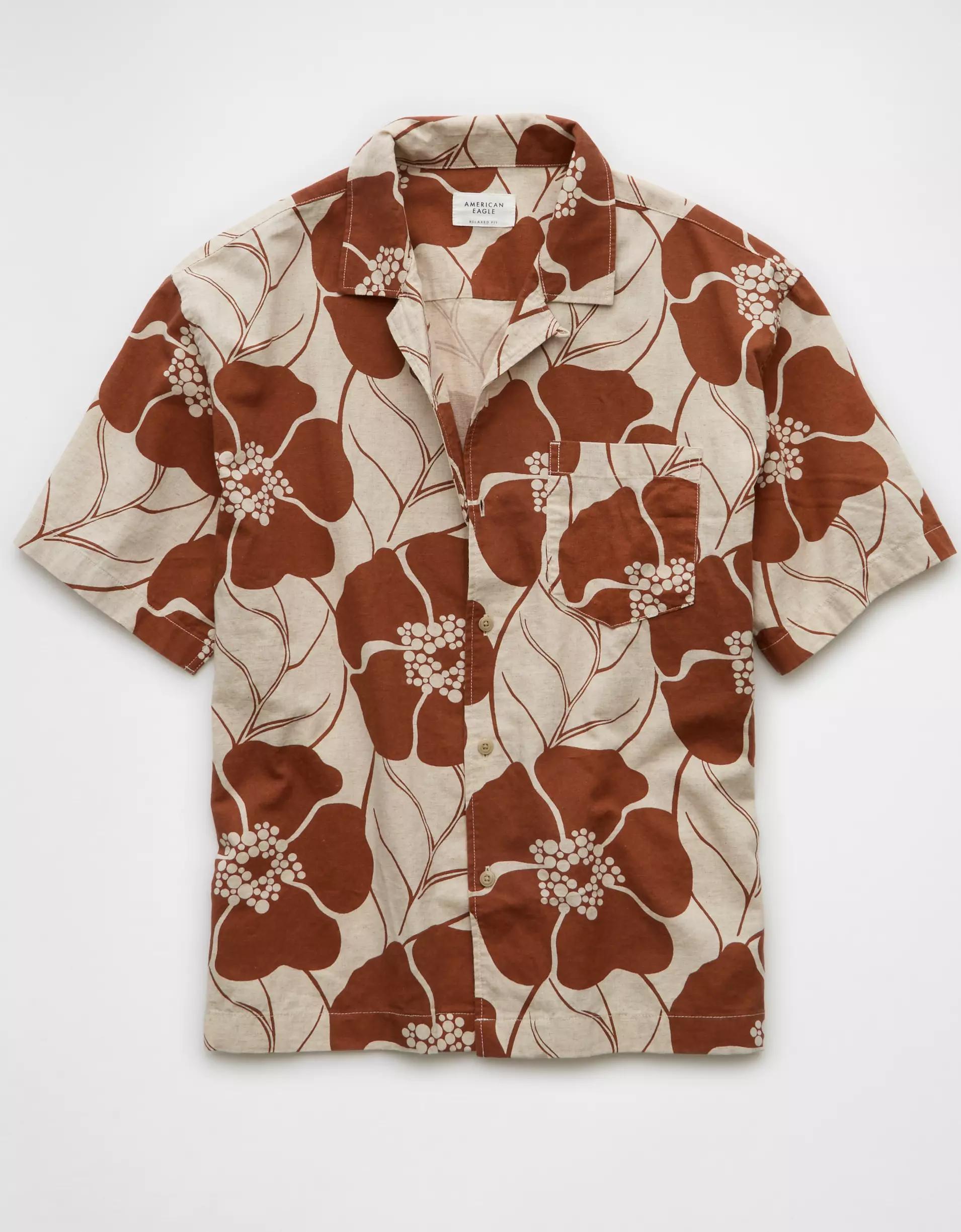AE Poolside Floral Button-Up Shirt Product Image