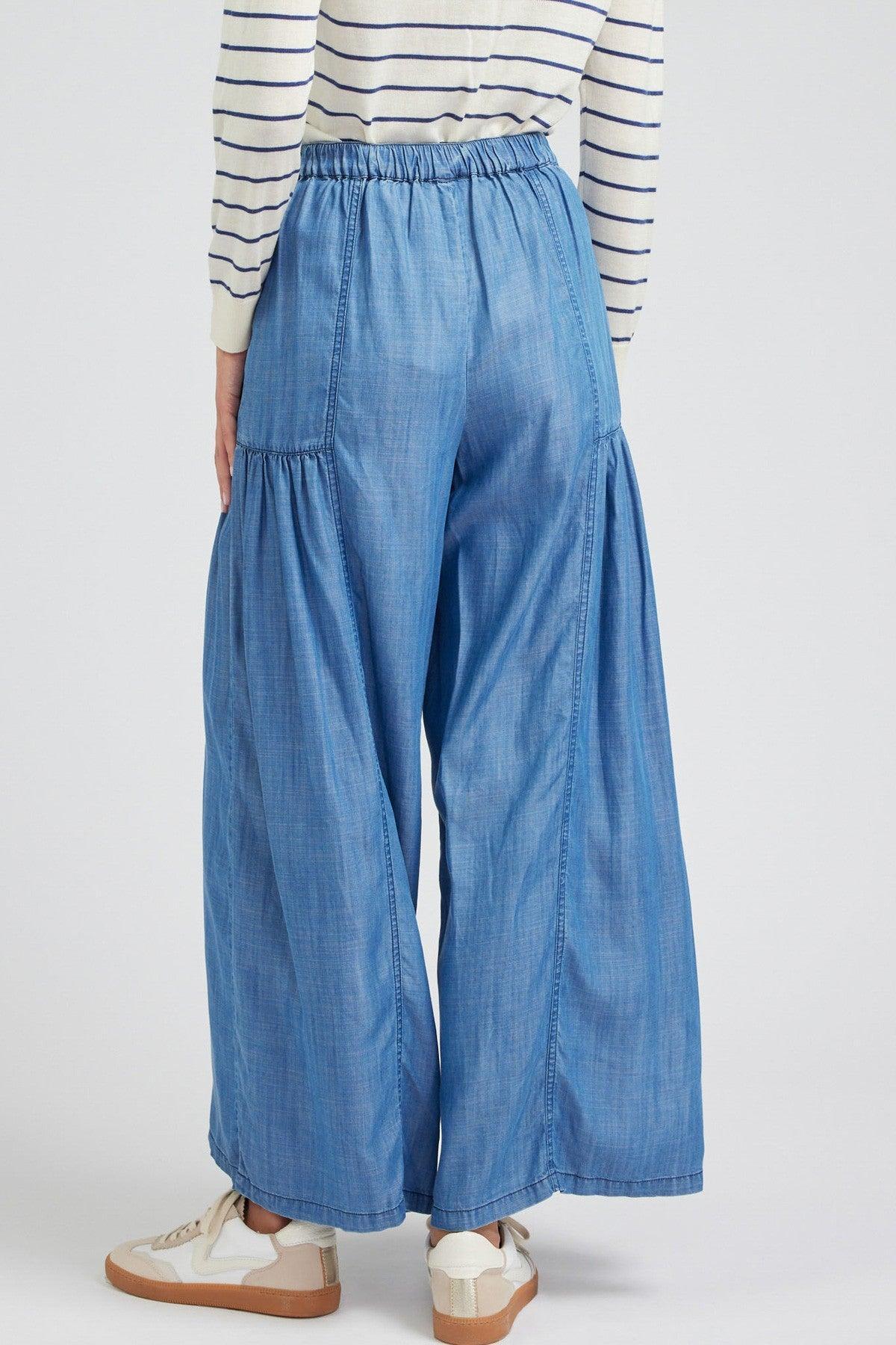 Chambray Wide Leg Pants Product Image