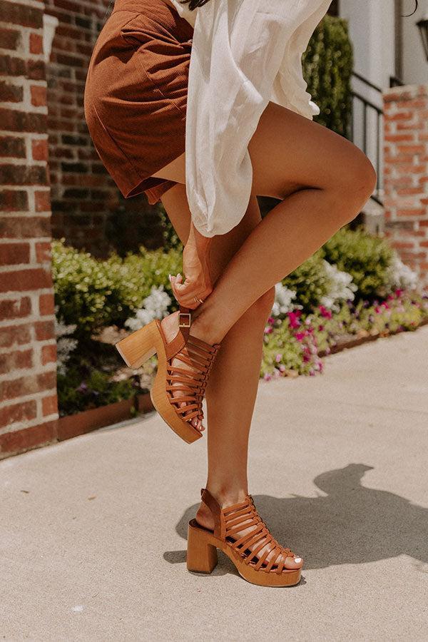 The Brooky Faux Leather Heel In Camel Product Image
