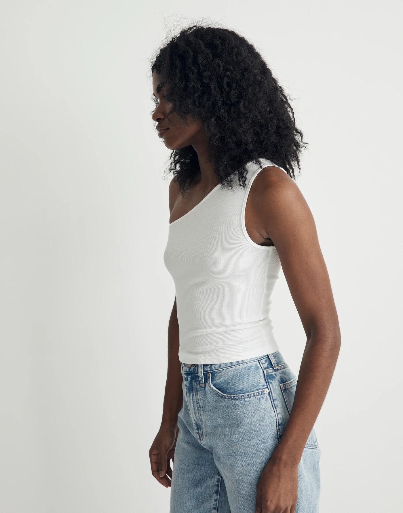 Supima® Rib One-Shoulder Tank Product Image