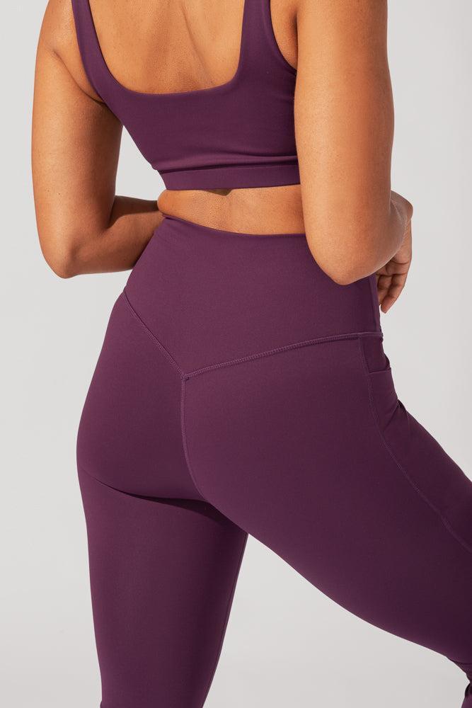 Crisscross Hourglass® Flared Leggings with Pockets - Winter Plum Product Image