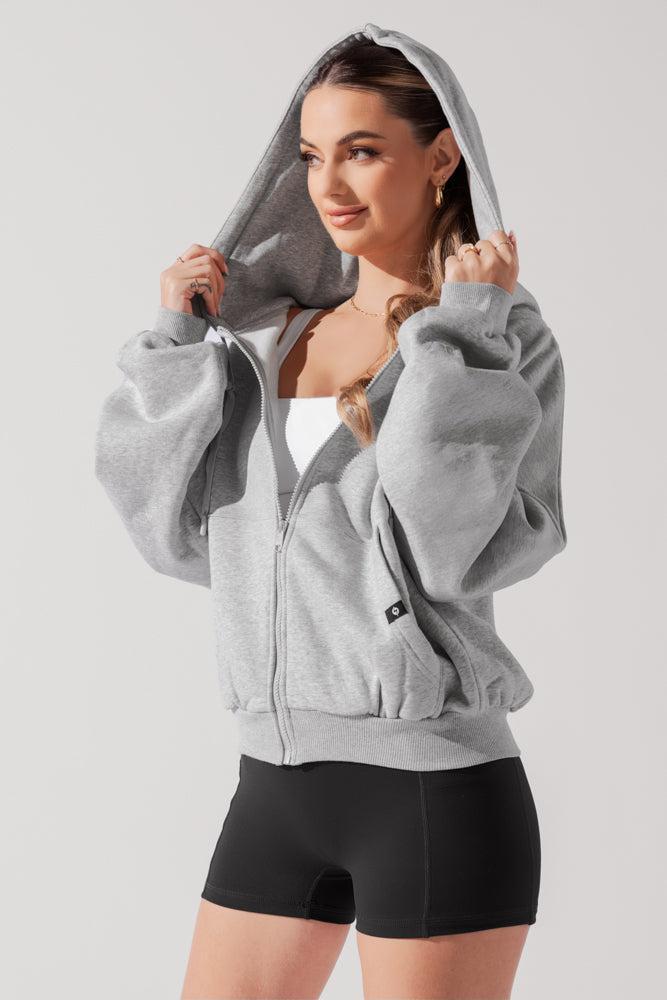 Zip Cloud Hoodie - White Product Image