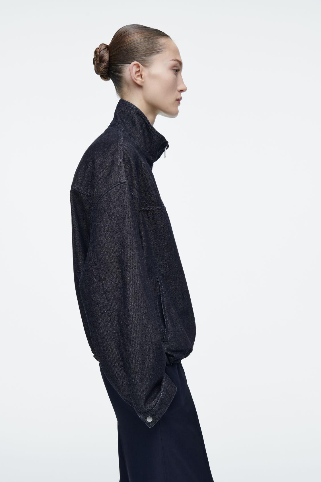 OVERSIZED DENIM BOMBER JACKET Product Image