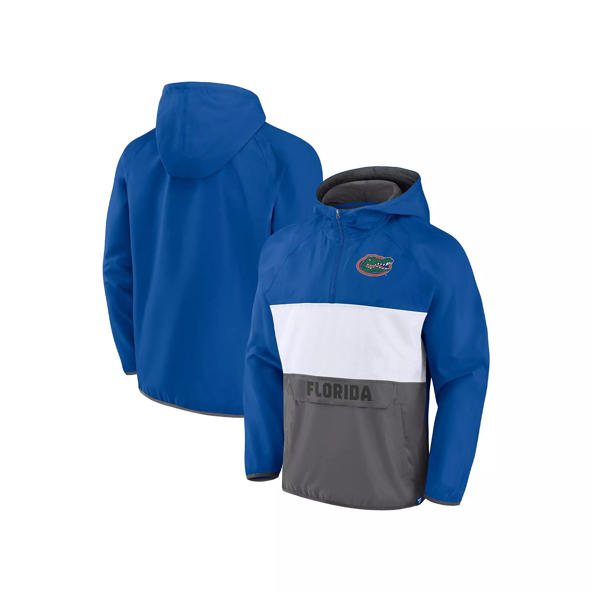 Mens Fanatics Branded Royal/Heather Gray Florida Gators Victory On Raglan Quarter-Zip Hoodie Product Image