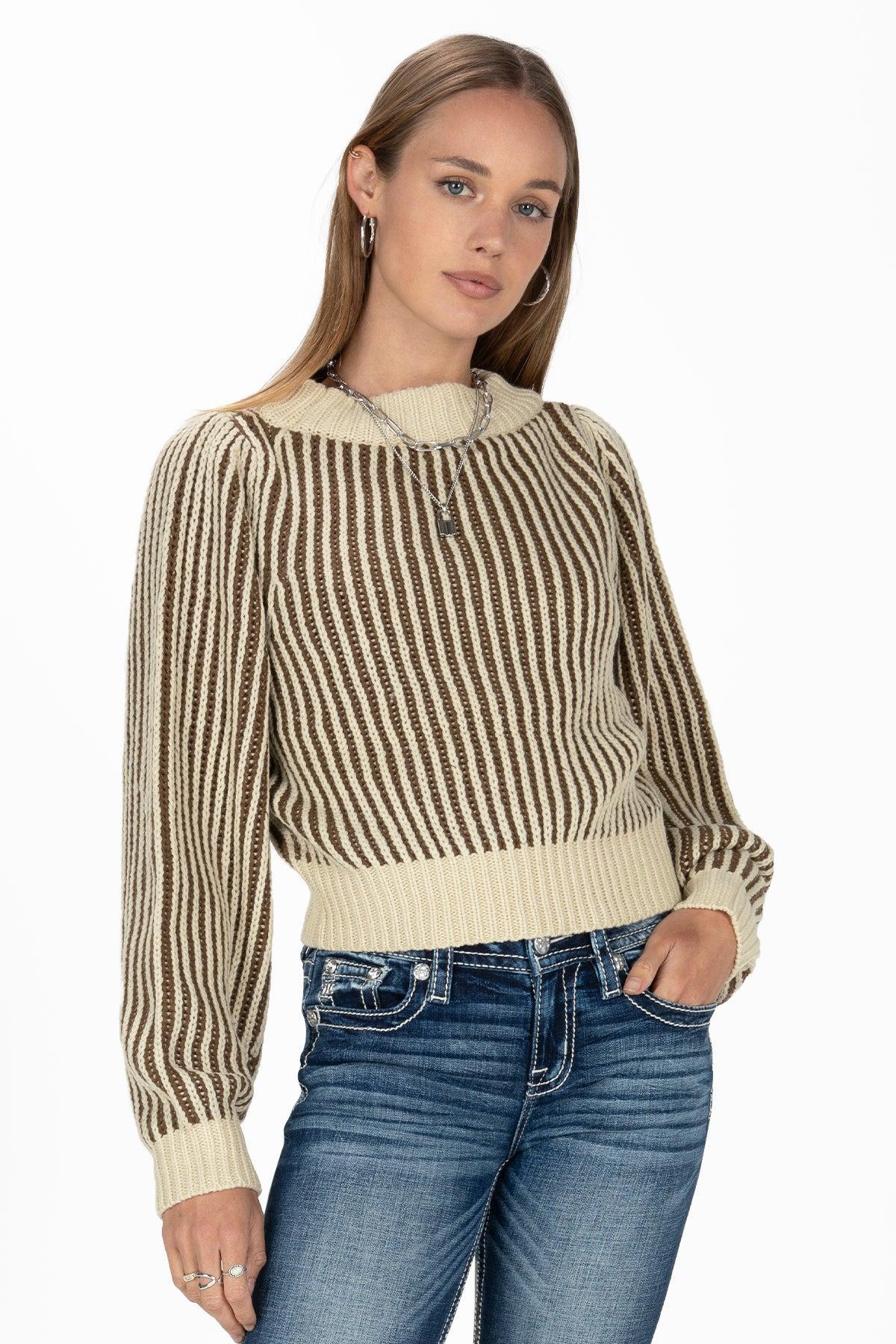 Striped Cropped Sweater Product Image