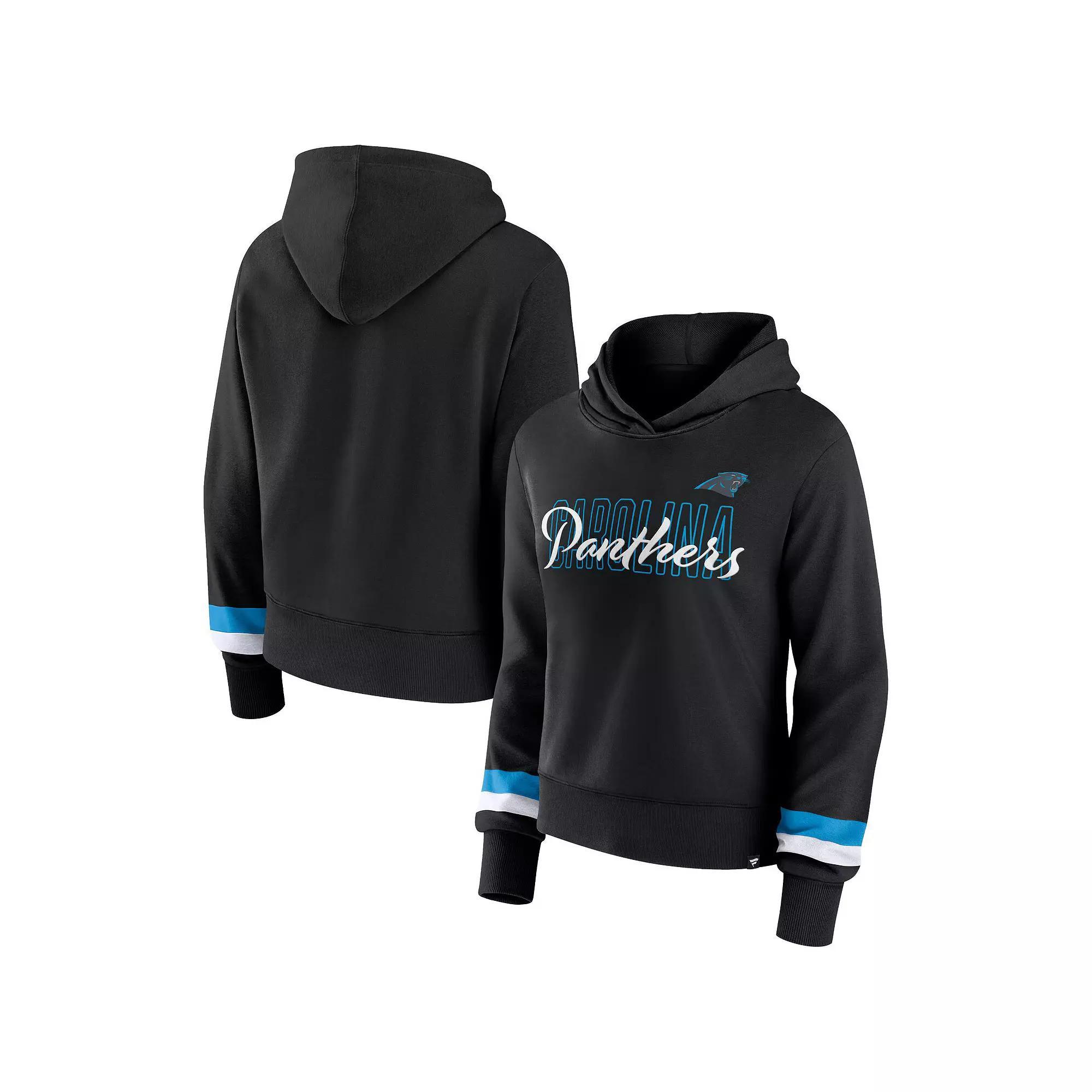 Women's Fanatics Branded  Black Carolina Panthers Over Under Pullover Hoodie, Size: 3XL Product Image