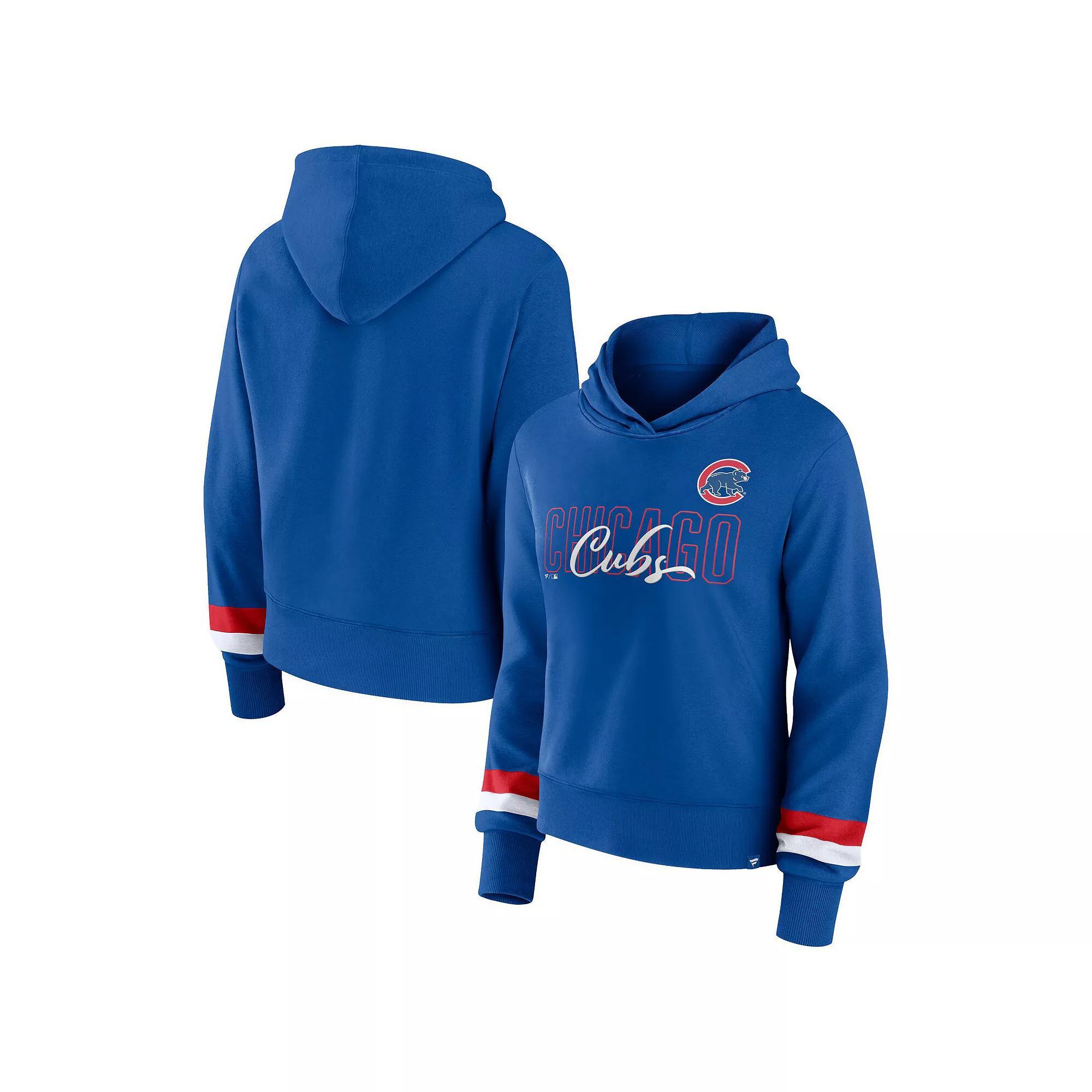 Women's Fanatics Branded  Royal Chicago Cubs Over Under Pullover Hoodie, Size: XS, Blue Product Image