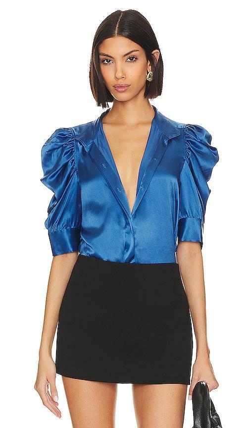 Gillian Silk Ruched Sleeve Top Product Image